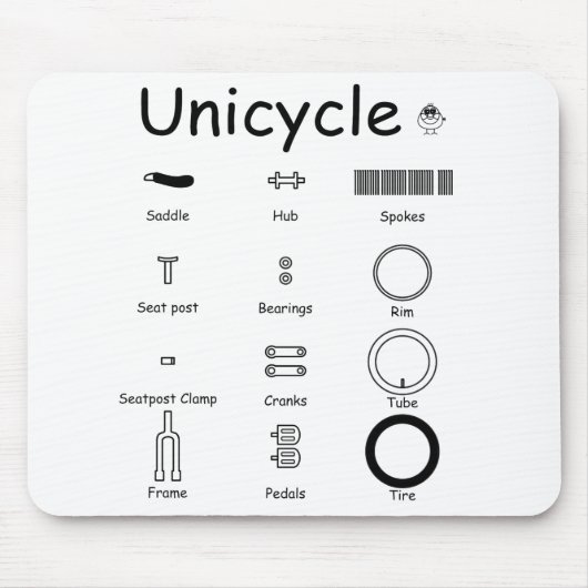 Unicycle parts muismat (Voorkant)