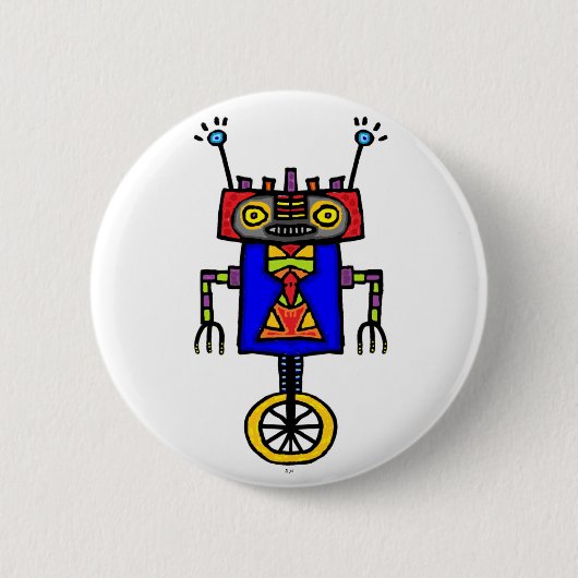Unicycle Robot Ronde Button 5,7 Cm (Voorkant)