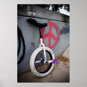 Unicycle voor vrede poster