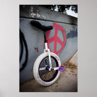 Unicycle voor vrede poster