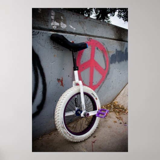 Unicycle voor vrede poster (Voorkant)