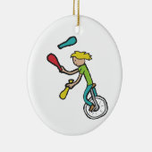 Unicycling Juggling Keramisch Ornament (Rechts)