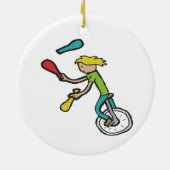Unicycling Juggling Keramisch Ornament (Achterkant)