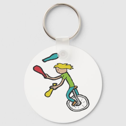 Unicycling Juggling Sleutelhanger (Voorkant)