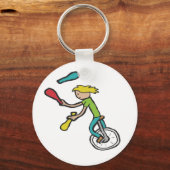 Unicycling Juggling Sleutelhanger (Voorkant)