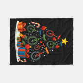 Unicycling Unicycle Christmas Tree Xmas  Fleece Deken (Voorkant (Horizontaal))
