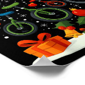 Unicycling Unicycle Christmas Tree Xmas  Poster (Hoek)