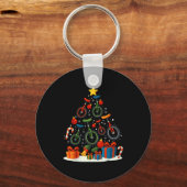 Unicycling Unicycle Christmas Tree Xmas Sleutelhanger (Voorkant)