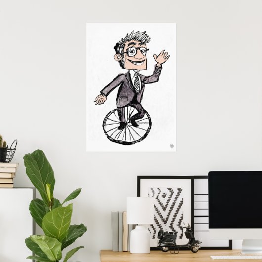 Unicyclist - Archival Print (Thuiskantoor)