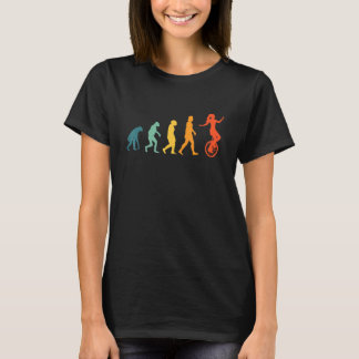 Unicyclist Evolutie Unicycle Retro T-shirt