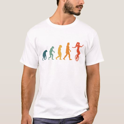 Unicyclist Unicycle Evolution-evolutietechnologie T-shirt (Voorkant)