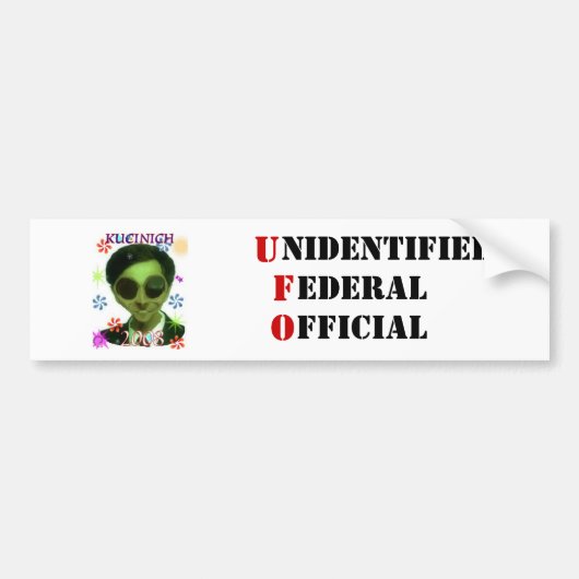 Unidentified Federal Officieel Bumpersticker (Voorkant)