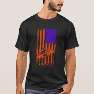 Unidentified Flying Object US Flag America Alien T-shirt