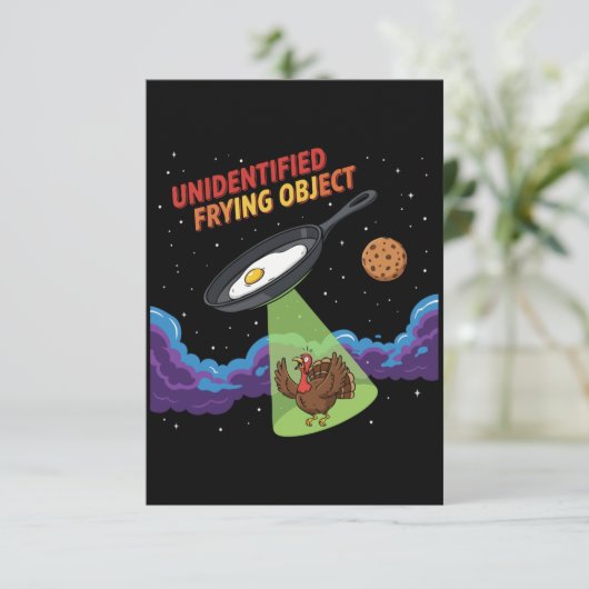  Unidentified Frying Object Funny UFO Turkey Abduc Bedankkaart (Staand voorkant)