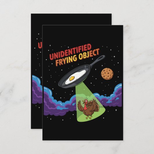 Unidentified Frying Object Funny UFO Turkey Abduc Bedankkaart (Voorkant / Achterkant)