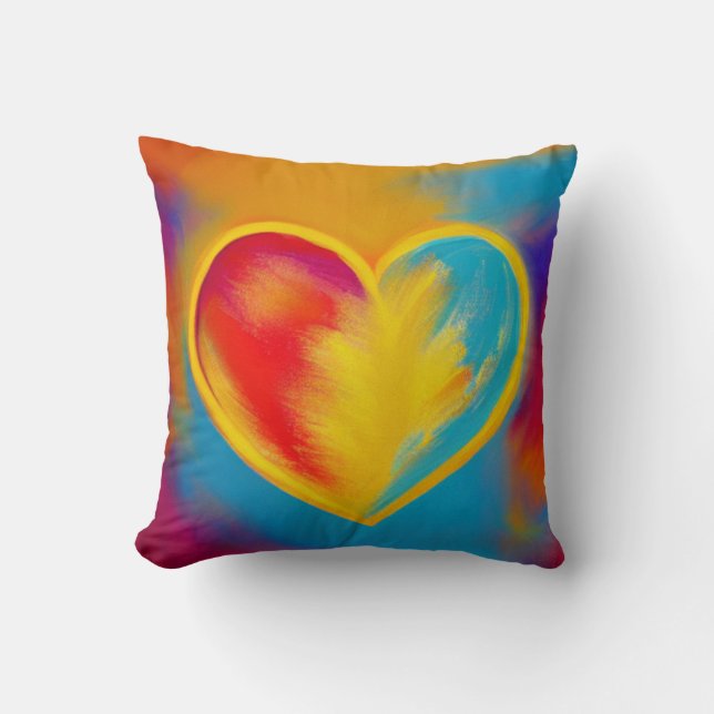 Unie Colorful Heart Sierkussen (Voorkant)