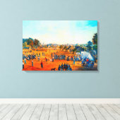 Unie gevangenen op Salisbury Baseball Game NC 1863 Canvas Afdruk (Insitu (Houten vloer))