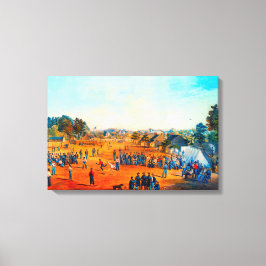 Unie gevangenen op Salisbury Baseball Game NC 1863 Canvas Afdruk