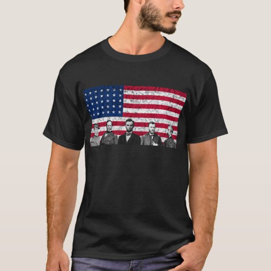 Unie helden en de Amerikaanse vlag T-shirt (Voorkant)