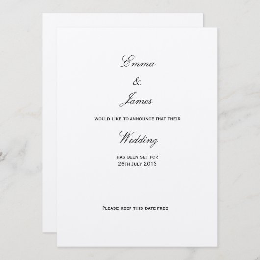 Unie - Sla de datum op Save The Date (Voorkant / Achterkant)