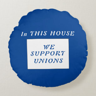unie sociale rechtvaardigheid slogan rond kussen