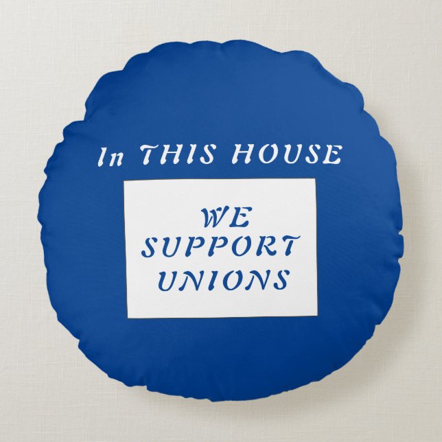 unie sociale rechtvaardigheid slogan rond kussen (Voorkant)