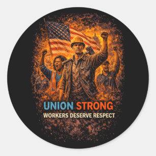 Unie Sterk in Opkomst Ronde Sticker