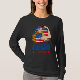 Unie Sterke Amerikaanse Vlag Dag van de Arbeid Pat T-shirt