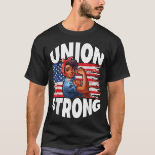 Unie Sterke Gelukkige Dag van de Arbeid Amerikaans T-shirt