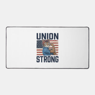 Unie Sterke Kat Werknemer Patriottische Vintage T- Bureaumat