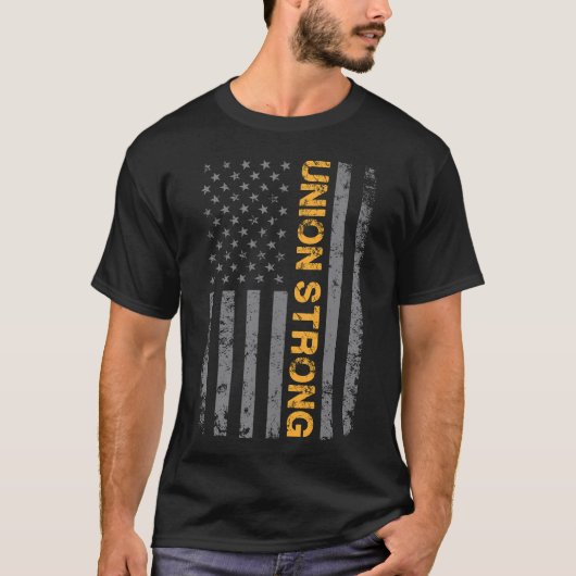 Unie Sterke T-shirt met Amerikaanse vlag Grafisch (Voorkant)