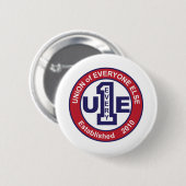 UNIE VAN IEDEREEN ANDERS / WITTE RONDE BUTTON 5,7 CM (Voorkant /achterkant)