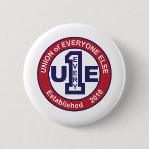 UNIE VAN IEDEREEN ANDERS / WITTE RONDE BUTTON 5,7 CM