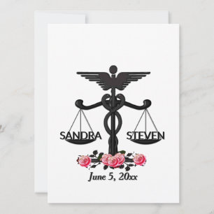 Unie van Recht en Geneeskunde Roze Rozen Kaart