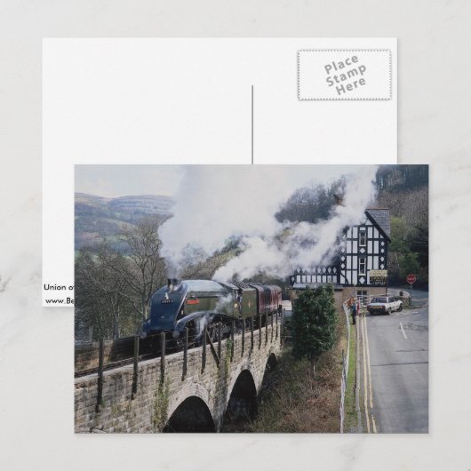 Unie van Zuid-Afrika Steam Train, op Berwyn Viadu Briefkaart (Voorkant / Achterkant)