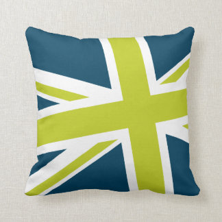 Unie Vlag Kussen — Vierkant (Blauw/Lime)