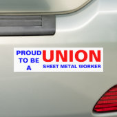 UNIEBLAD METAL WERKNEMERS BUMPERSTICKER (Op auto)