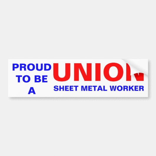 UNIEBLAD METAL WERKNEMERS BUMPERSTICKER (Voorkant)