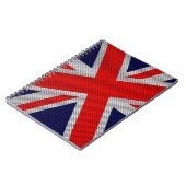 Uniefaansluiting op afdruk van koolstofvezel notitieboek (Linkerzijde)