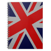 Uniefaansluiting op afdruk van koolstofvezel notitieboek (Voorkant)