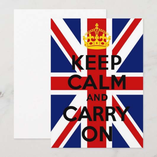 Uniefaciliteit Houd kalm en voer een uitnodigingsk Kaart (Voorkant / Achterkant)