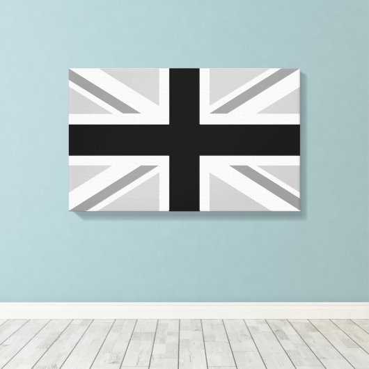 Uniefacter/vlaggenzwart-wit Canvas Afdruk (Insitu (Houten vloer))