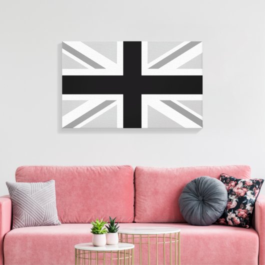 Uniefacter/vlaggenzwart-wit Canvas Afdruk (Insitu (Woonkamer))