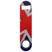 Uniefoor op kleuren met koolstofvezel speed flessenopener (Achterkant)