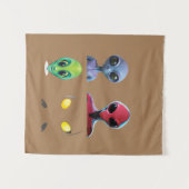 Uniek 3D buitenaards gezichtsontwerp Wandkleed (Voorkant (horizontaal))