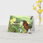 Uniek aan jou denken - Monarch Butterfly Kaart (Gele Bloem)