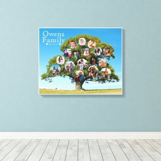 Uniek aandenken geschenk | Aangepaste stamboom fot Canvas Afdruk (Insitu (Houten vloer))