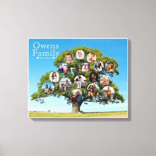 Uniek aandenken geschenk | Aangepaste stamboom fot Canvas Afdruk (Voorkant)