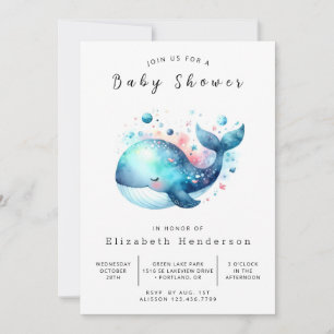 Uniek aangepast walvis Baby shower Kaart