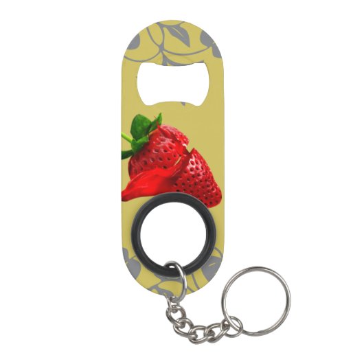 Uniek aardbeienontwerp bieropener Rood fruit Mini Flessenopener (Achterkant)